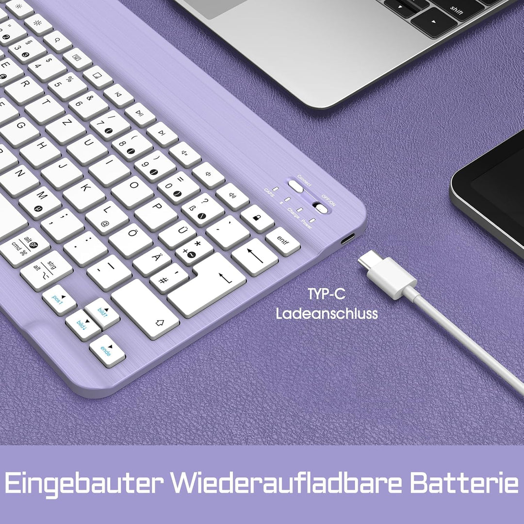 FINTIE Ultradünn Bluetooth Tastatur mit deutschem Layout QWERTZ für iPad Air/Pro/Mini/iPad 10.9/10.2