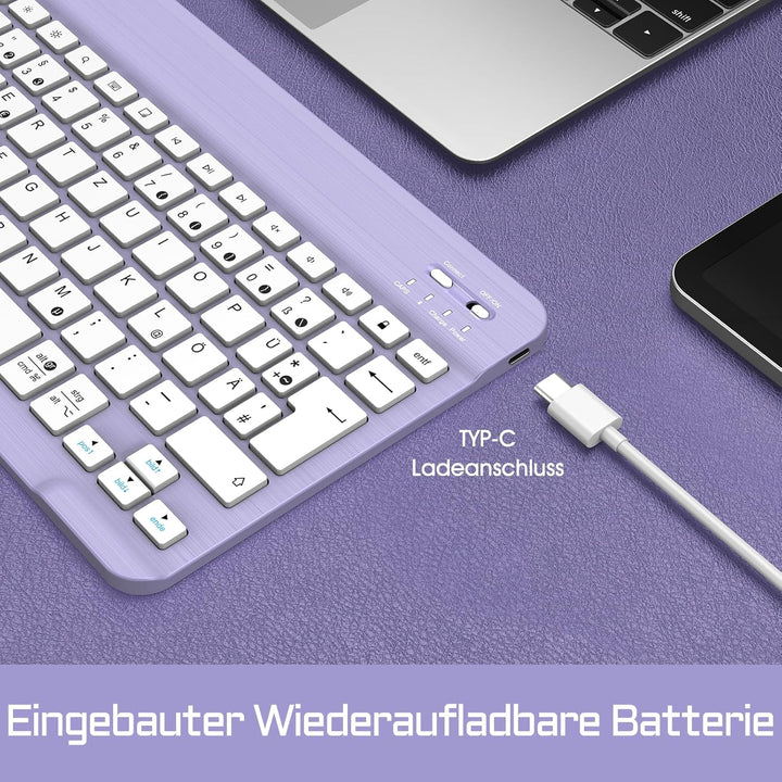 FINTIE Ultradünn Bluetooth Tastatur mit deutschem Layout QWERTZ für iPad Air/Pro/Mini/iPad 10.9/10.2