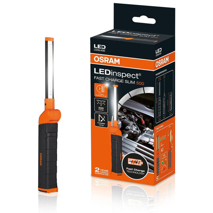 OSRAM LEDIL406 LEDinspect Fast Charge SLIM500, schlanke Inspektionsleuchte, 5700K, wiederaufladbare