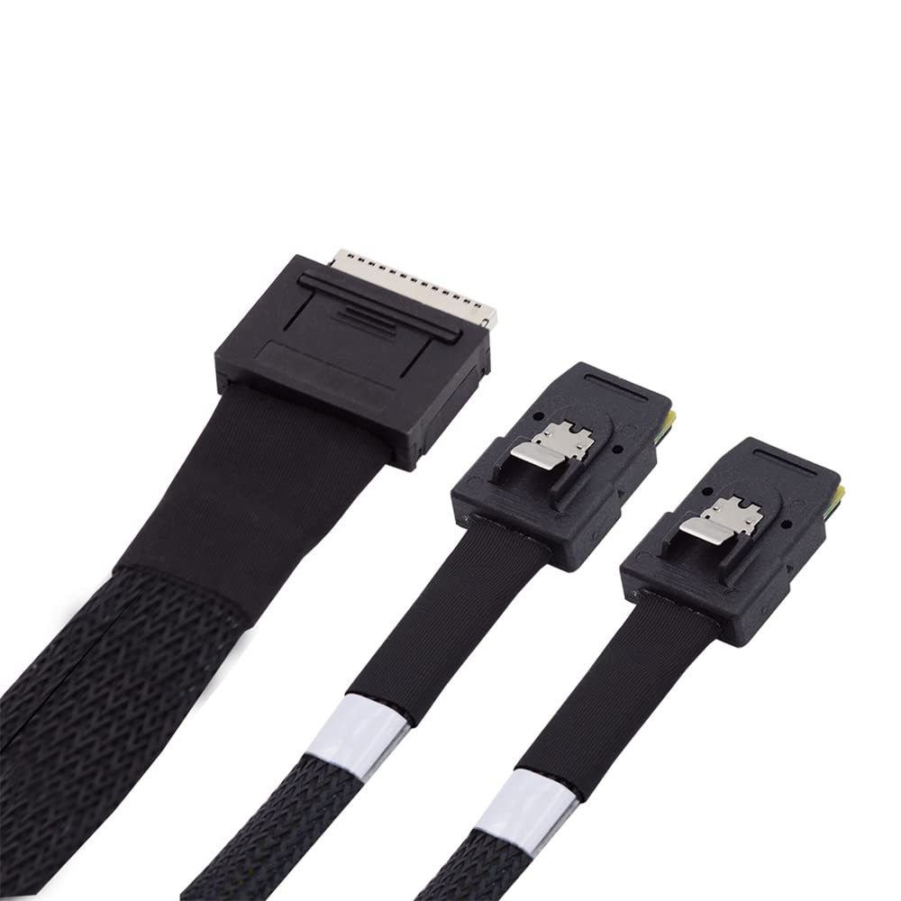 NFHK 50cm PCIe PCI-Express SFF-8611 8X 8-Lane zu Dual SFF-8087 4X SSD Daten Aktiv Kabel, Dual SFF-80