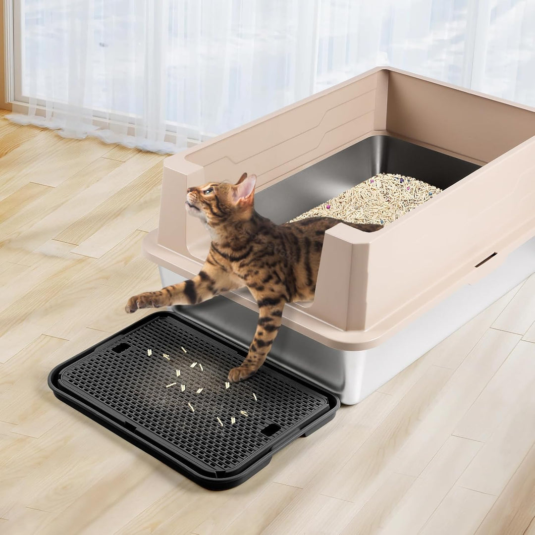 grosse Katzentoilette Rampe Matte, 42x30CM Katzentreppe, Katzenstreu Catcher für automatische selbst