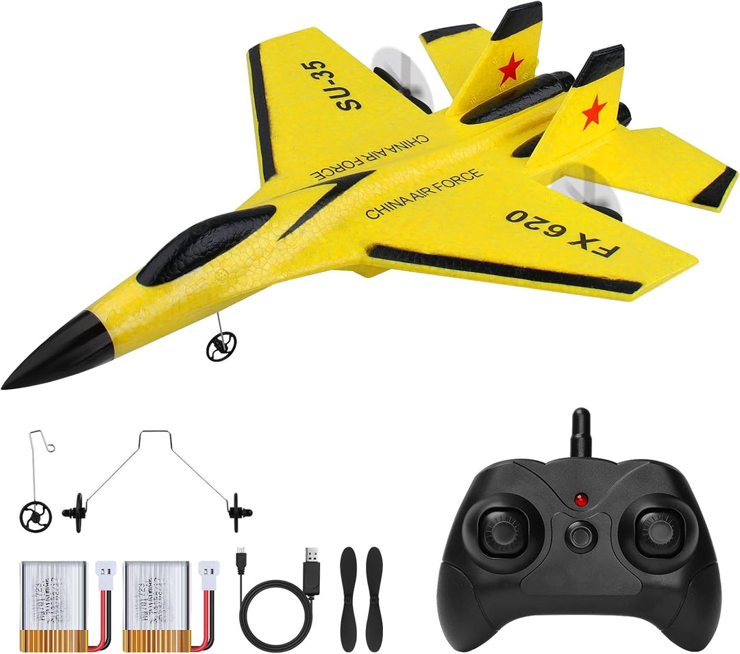 2.4GHz RC Flugzeug 2CH Ferngesteuerter SU35 Kämpfer RC Flugzeug RTF für Anfänger, Kinder und Erwachs
