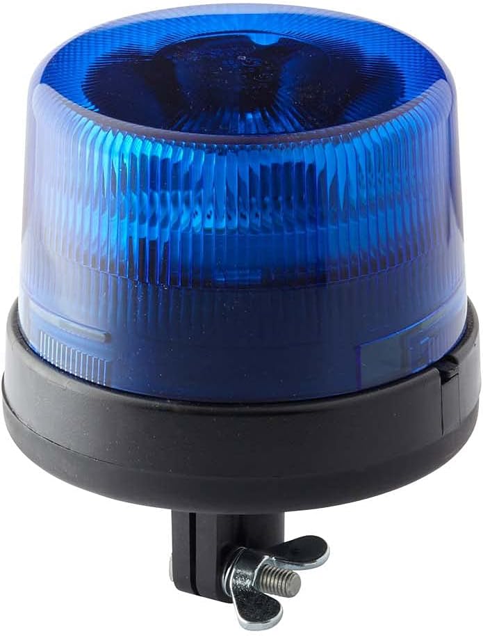 HELLA - LED-Rundumkennleuchte - KL 7000 - 12/24V - blau - Rohrstutzen, flexibel - Stecker: offene Ka