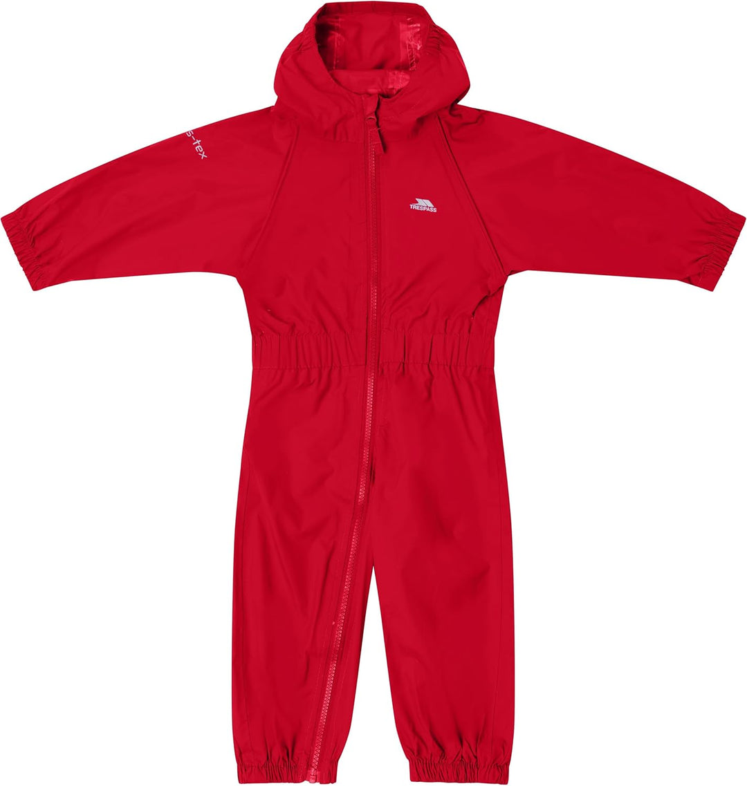 Trespass Unisex Kinder Button Regenanzug 6-12 Monate Rot, 6-12 Monate Rot