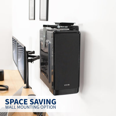 VIVO MOUNT-PC01 Verstellbare PC-Halterung für Schreibtisch und Wand, Computergehäuse-Halterung mit D