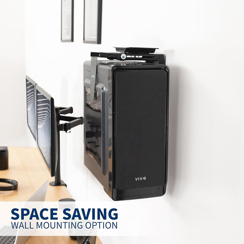VIVO MOUNT-PC01 Verstellbare PC-Halterung für Schreibtisch und Wand, Computergehäuse-Halterung mit D