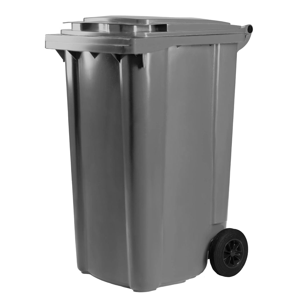 Hardwex Mülltonne mit 2 Rädern und Deckel, Müllgrossbehälter, Abfalltonne, Mülleimer, Volumen: 240 L