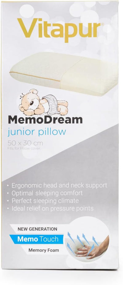 VITAPUR MemoDream Junior Kid's Kissen, Memory-Schaum, hypoallergen, weich, waschbar, Zertifiziert na