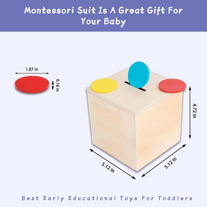 Adena Montessori Spielzeug für 1+ Jahre alte Spiel-Kit-Box enthält Karotte Ernte Spiele, Münze Box,