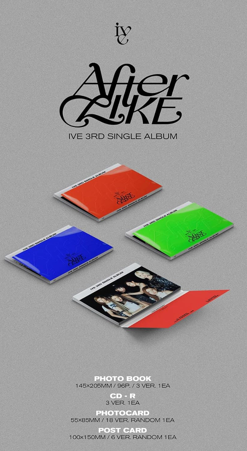 IVE - AFTER LIKE [PHOTO BOOK Version : VER. 3] 3rd Single Album CD-R+Photobook+Photocard+Postcard+(E