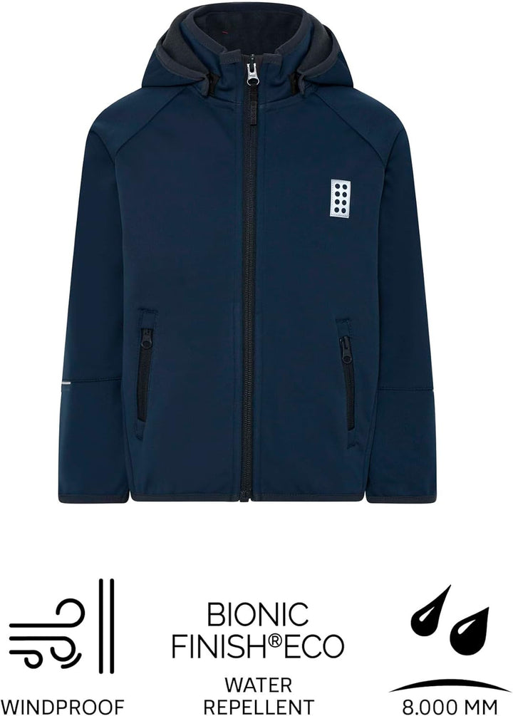 LEGO® Softshelljacke für Jungen und Mädchen - Winddichte und wasserabweisende Übergangsjacke mit abn