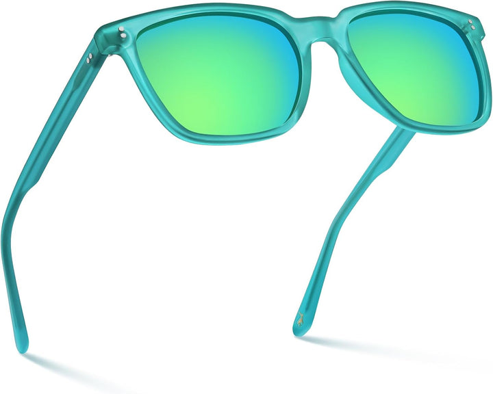 CARFIA Polarisierte Herren Sonnenbrille mit Rechteckig Acetatrahmen, 100% UV-Schutz Sportliche Sonne