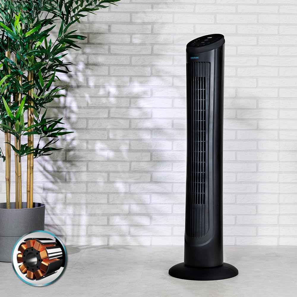 Cecotec Digitale Turmventilator mit Fernbedienung und Timer EnergySilence 9090 Skyline, 45 W, 40'' (