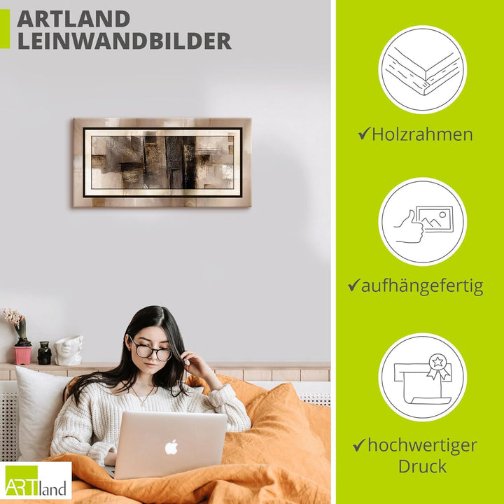 ARTland Leinwandbilder Wandbild Bild auf Leinwand 100 x 50 cm Abstrakte Motive Muster Formen Digital