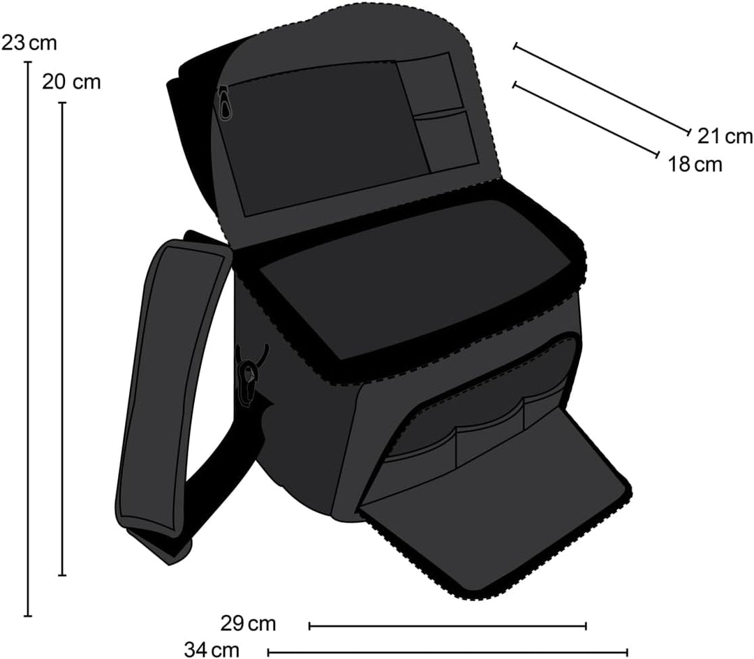 Mantona 270033 Neolit II SLR-Kameratasche (mit Regenschutzhülle, Metallschnallen und viel Zubehör) s