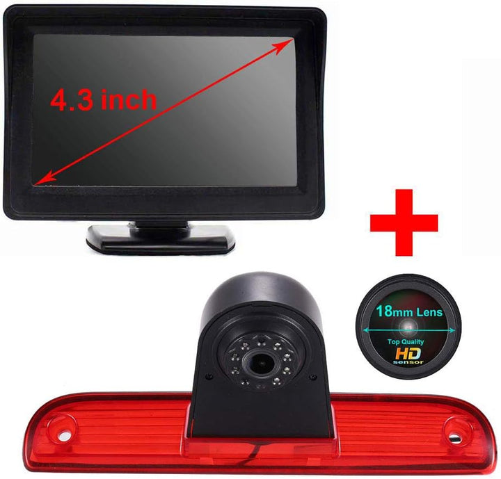 【Super HD Rückfahrkamera Set】 4.3 Zoll TFT LCD Farbdisplay Auto Monitor + Auto Rückfahrkamera Nachts