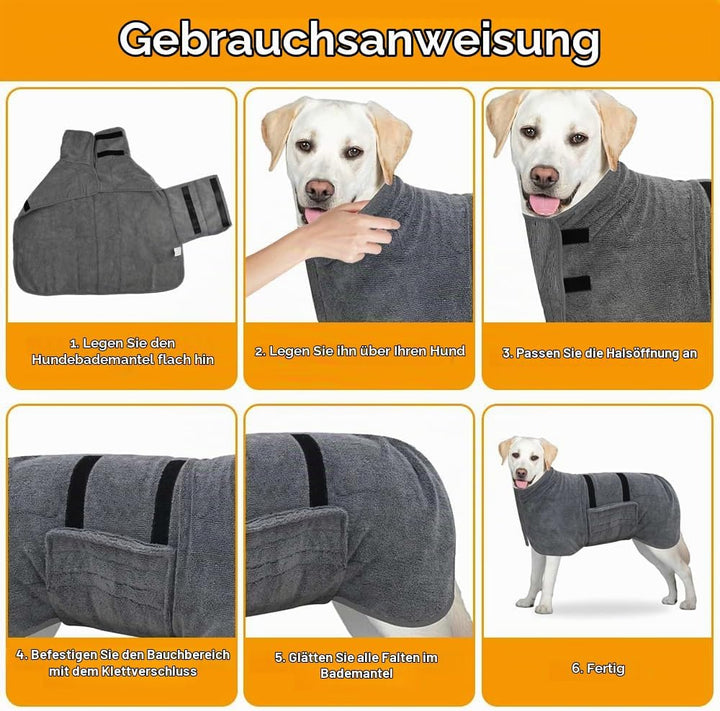 Hunde Bademantel, Hundebademantel Mittelgrosse Hunde, Hund Bademantel mit Klettverschluss, Hundehand