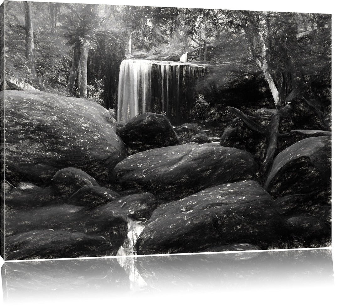 Pixxprint Regenwald in Thailand / 100x70cm Leinwandbild bespannt auf Holzrahmen/Wandbild Kunstdruck
