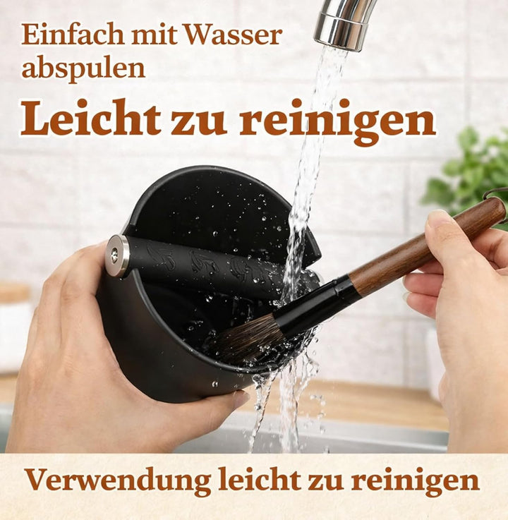 Abklopfbehälter für Siebträger, Kaffeesatz Abschlagbehälter, Espresso Abschlagbox Knock Box mit Meta