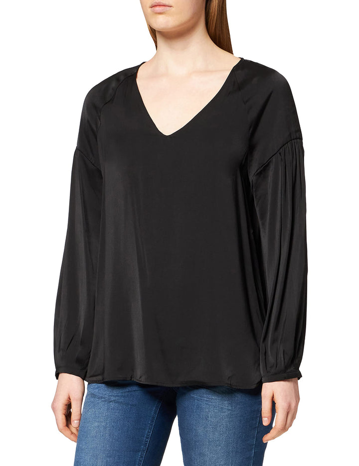 Comma Damen Bluse Langarm Bluse Langarm 32 9999 Black, 32 9999 Black