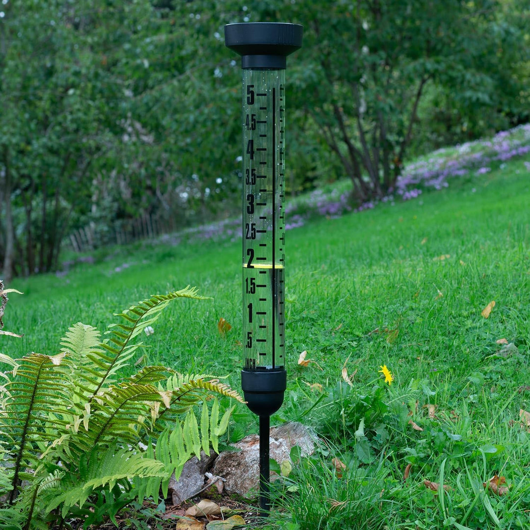 CKB LTD Regenmesser mit Erdspiess für den Aussenbereich, Regenmessung, Wasserzähler, Dual-Skala mit