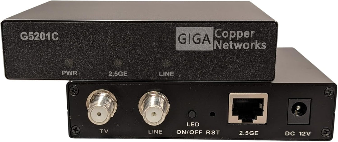 GIGA Copper - G.hn Wave2 EoC Bridge Set mit 2,5GBit LAN - Gigabit Ethernet Over Coax, Netzwerk über