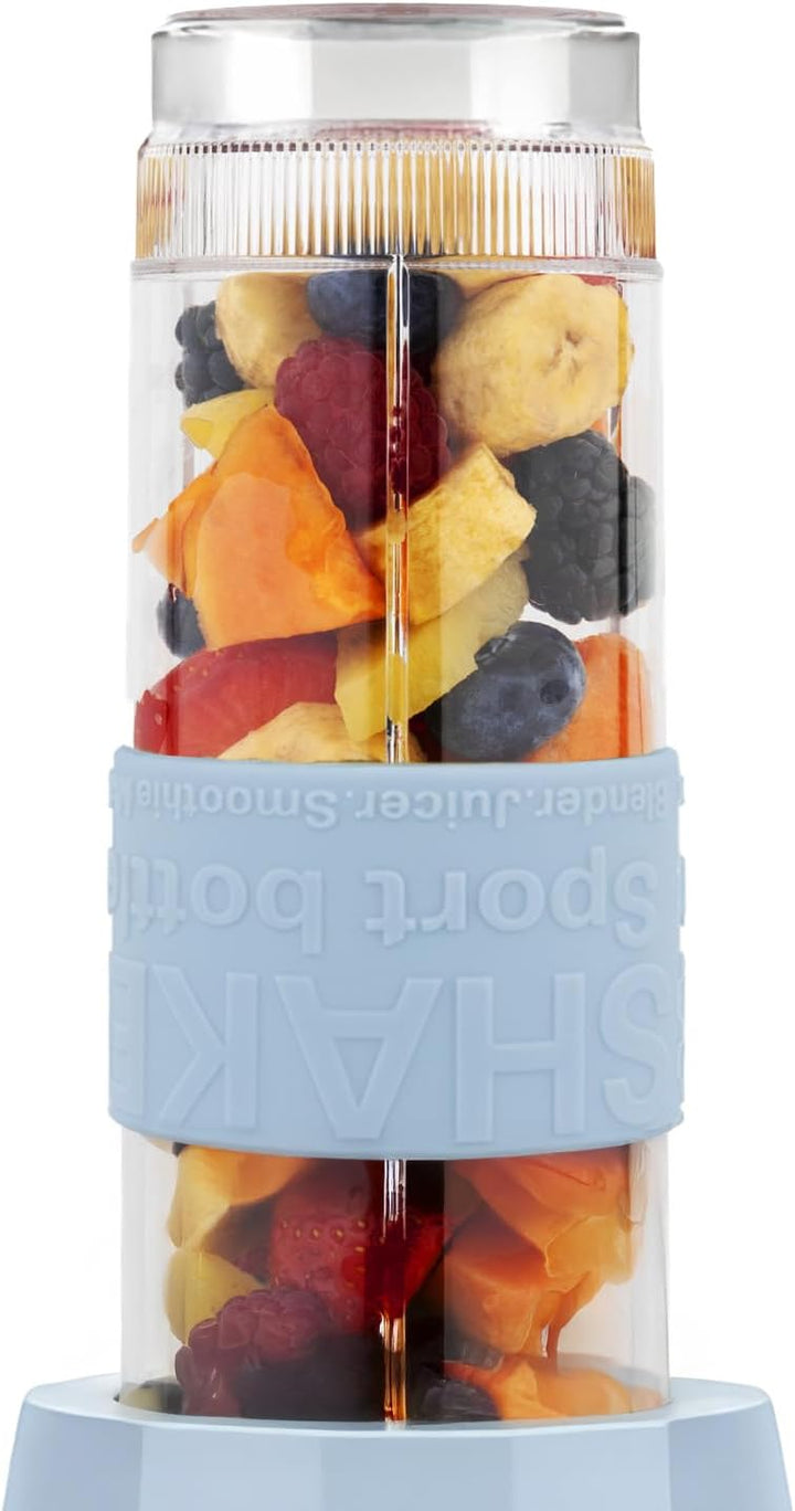 SWEISS Mini-Blender, tragbarer Mixer, Smoothie MOOV6, 2 Trinkflaschen à 570 ml mit Reisedeckeln, 4 E