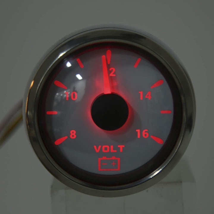 Boot Voltmeter, Marine 52mm Spannungsmesser 8-16V Zeiger Wasserdichtes Voltmeter Marine Spannungsmes