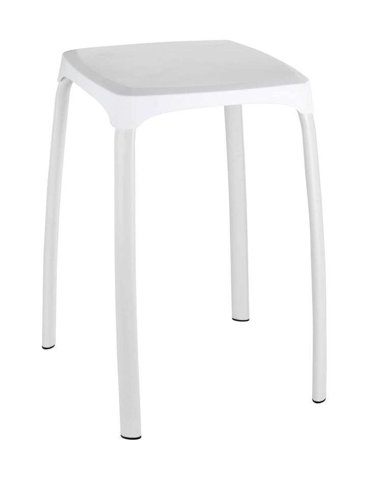 WENKO Badhocker Losani, Sitzhocker Weiss 46 x 29 x 29 cm, Weiß 46 x 29 x 29 cm