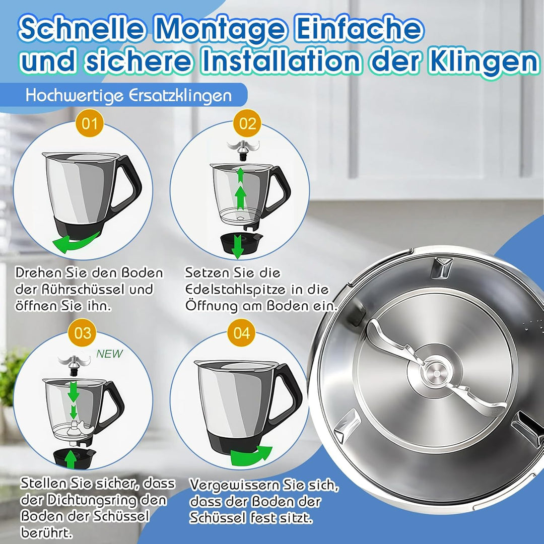 Teigmesser für Thermomix TM31,Edelstahl Knetmesser,Kein Teig-Rückstand und Schmutzkontamination,Zube