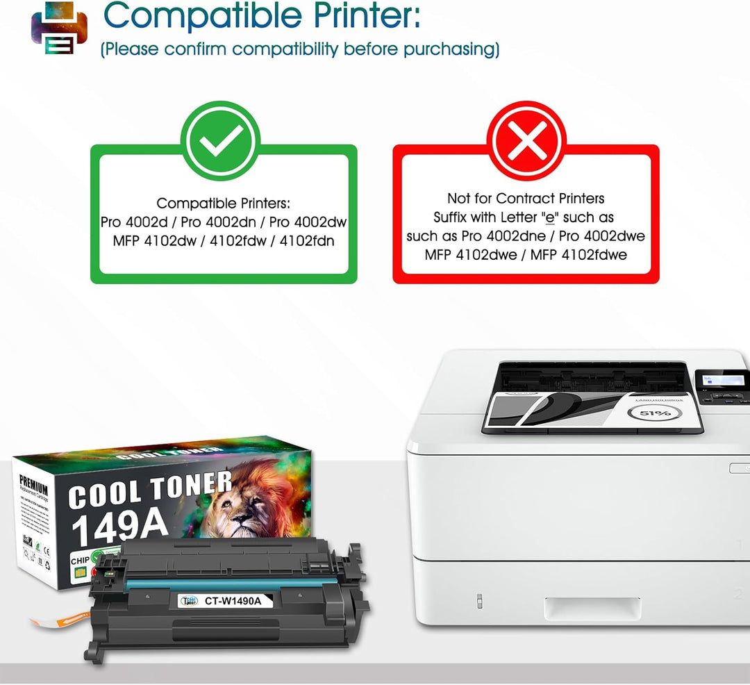 Cool Toner 149A (Mit Chip) Kompatible für HP Laserjet Pro 4002dn Toner 4002dw 4002d 4002 MFP 4102fdw