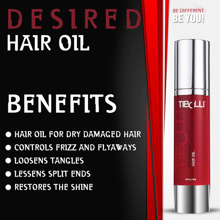 TIBOLLI Desired Hair Oil (1.6 FL Oz / 50ml) Zur Beseitigung von Frizz und trockenem, geschädigtem Ha
