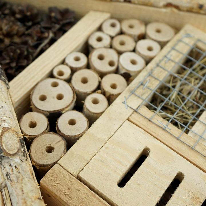 Insektenhaus Insektenhotel XL Bienenhaus Holz Winterquartier Biene Nistkasten 37x21x8cm