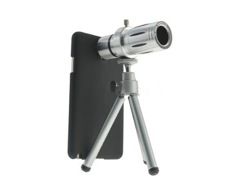 System-S Teleobjektiv Tele Objektiv & Stativ Tripod Halter Schutzhülle 21 mm 80° 12x Zoom für Samsun