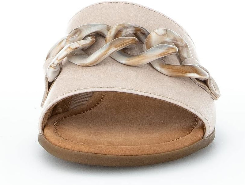 Gabor Damen Pantoletten, Frauen Sandalen,Moderate Mehrweite (G) 38 EU Beige Muschel, 38 EU Beige Mus