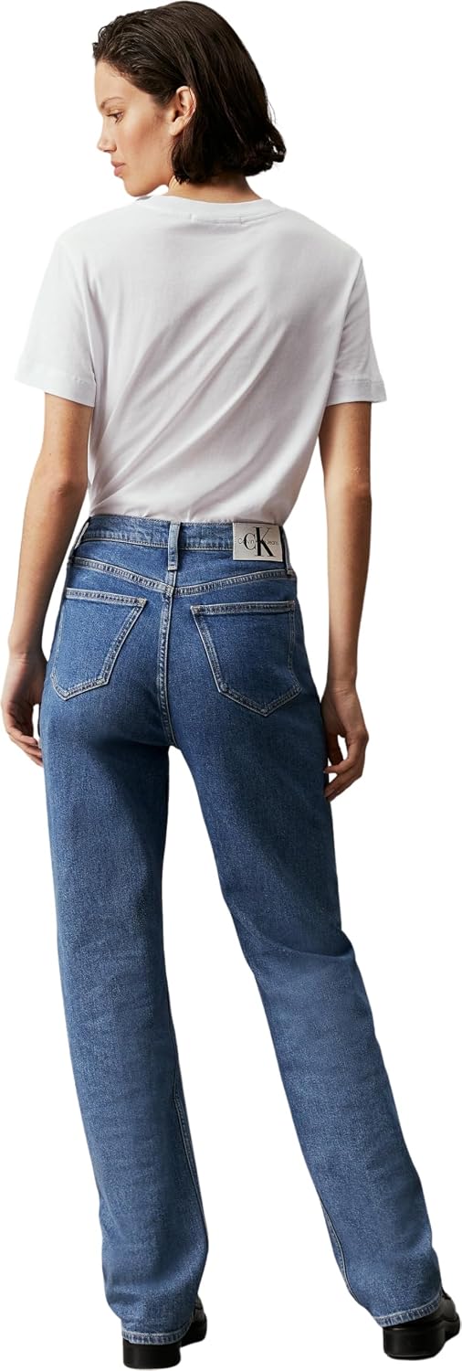 Calvin Klein Damen T-Shirt Kurzarm Core Monologo Rundhalsausschnitt XXL Weiss (Bright White), XXL We