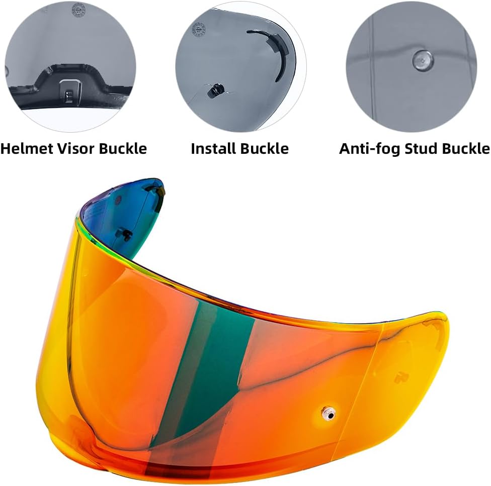 VCOROS Motorradhelm Visier für SEDICI Strada II/Strada 3/Vector,Motorrad Wind Schild Helm Objektiv V