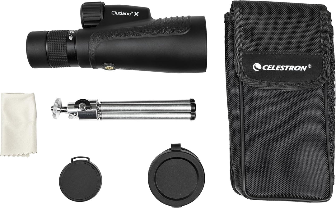 Celestron 72373 Outland X 10-30x50mm Waterproof Monocular with Tripod, Cleaning Cloth, Eyepiece Cove