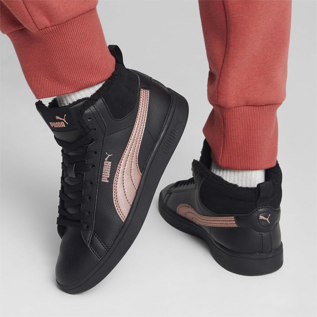 PUMA Herren Smash 3.0 Mid WTR Sneaker 37 EU Black Rose Gold Metallic, 37 EU Black Rose Gold Metallic