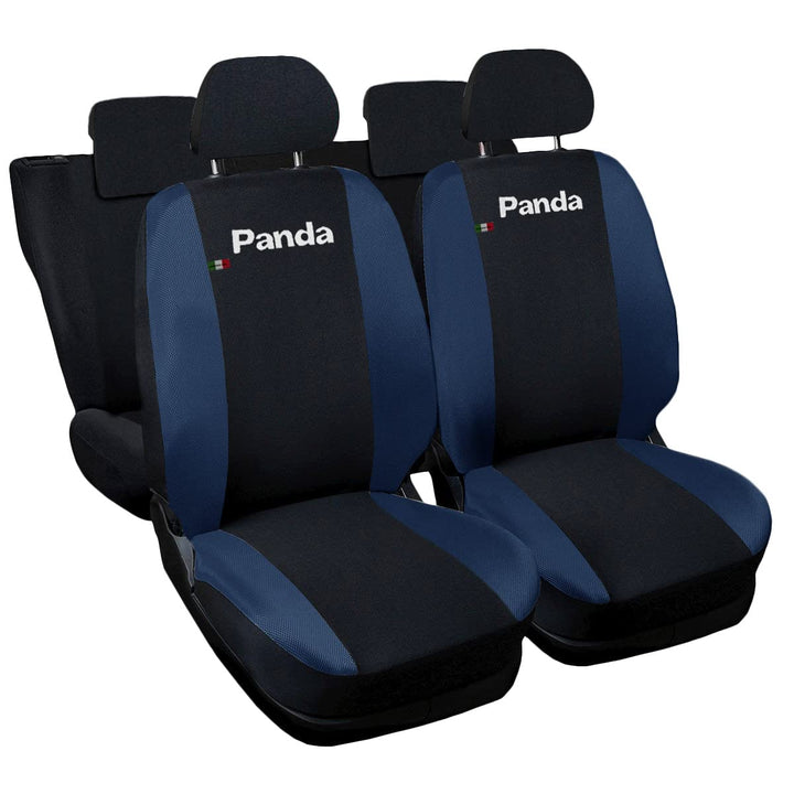 Lupex Shop Panda.013b.B1 New Panda zweifarbige Sitzbezüge - mit geteilte Rückbank 50/50- schwarz dun