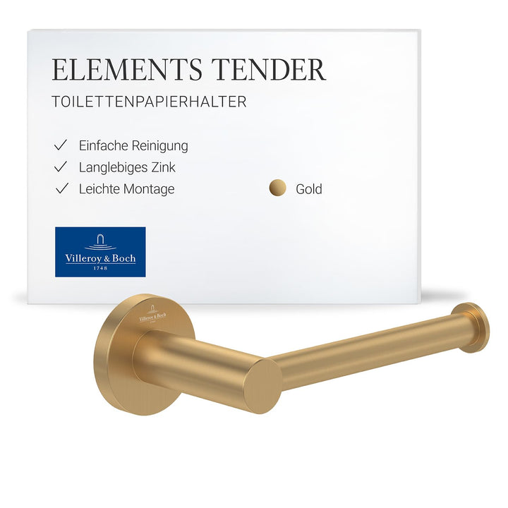Villeroy &amp; Boch Elements Tender Toilettenpapierhalter ohne Deckel, Klopapierhalter für Wandmontage,