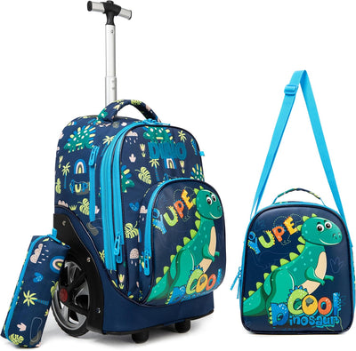 HTgroce Trolley Rucksack, Kinder Trolley Schultasche mit Rollen Trolley Schultrolly Schulrucksack mi