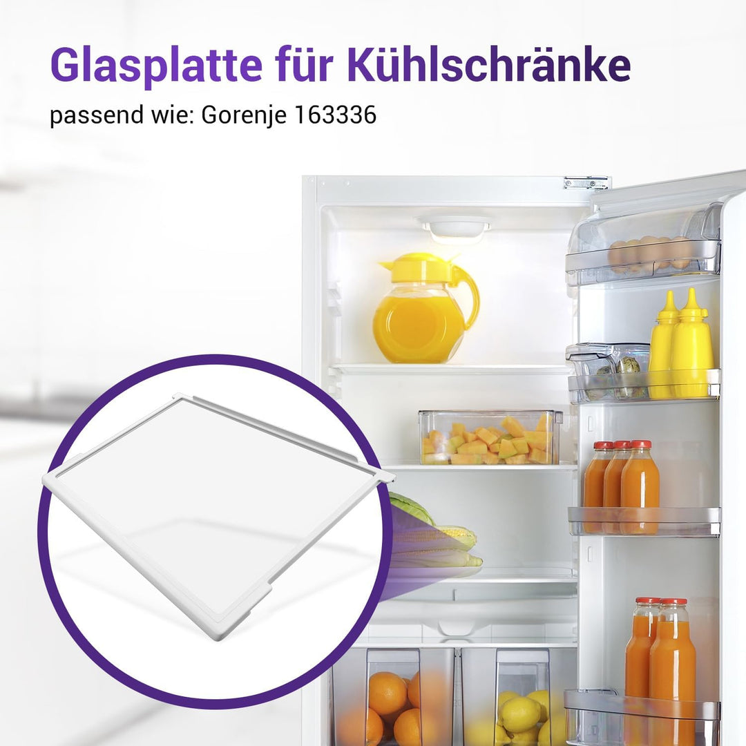 Viоks.pro Kühlschrank Glasplatte Ersatz für Gorenje Kühlschrank Einlegeboden Glas 163336 465 x 300 m