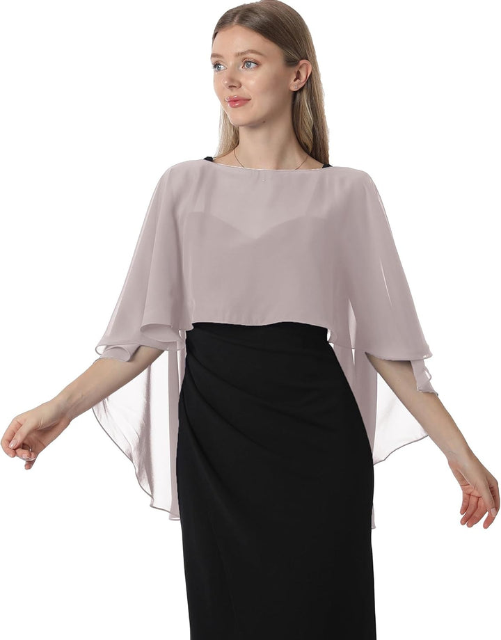 Damen Chiffon-umhang001 Pashmina-Schal Einheitsgrösse Grau, Einheitsgrösse Grau