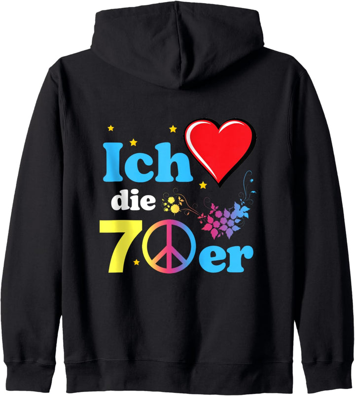 Flower Power Zeichen Retro 60er 70er Jahre Camper Hippie Bus Kapuzenjacke