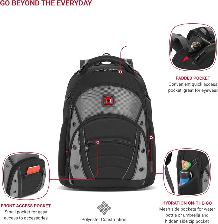 WENGER Synergy Laptop-Rucksack mit Tablet-Fach, Notebook bis 16 Zoll, Tablet bis 10 Zoll, Organizer,