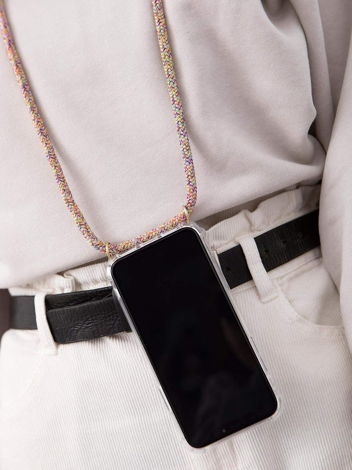 KNOK Premium Handykette für Apple iPhone 13, Unicorn, transparent, stossfest | Silikonhülle mit fest