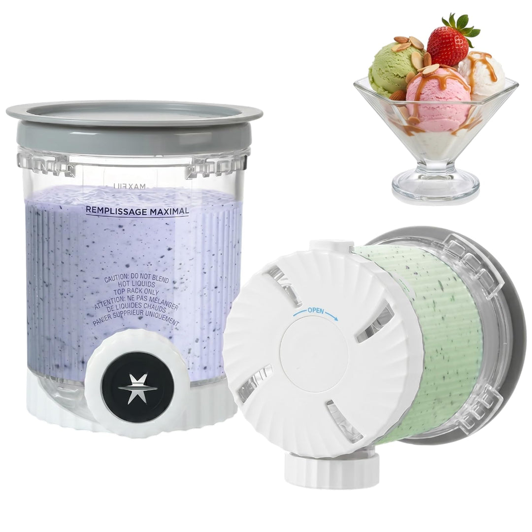 2er Behälter 480 ml Eisbehälter Kompatibel Ninja Swirl Creami Tubs