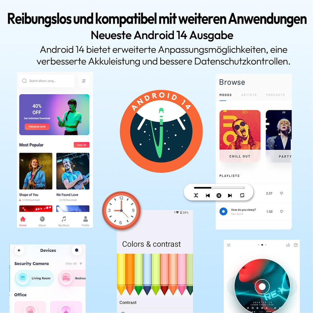 XGODY X32 Handy Ohne Vertrag, 5,5 Zoll Günstig Smartphone 2GB+16GB 128GB Erweiterbar Octa-Core Andro