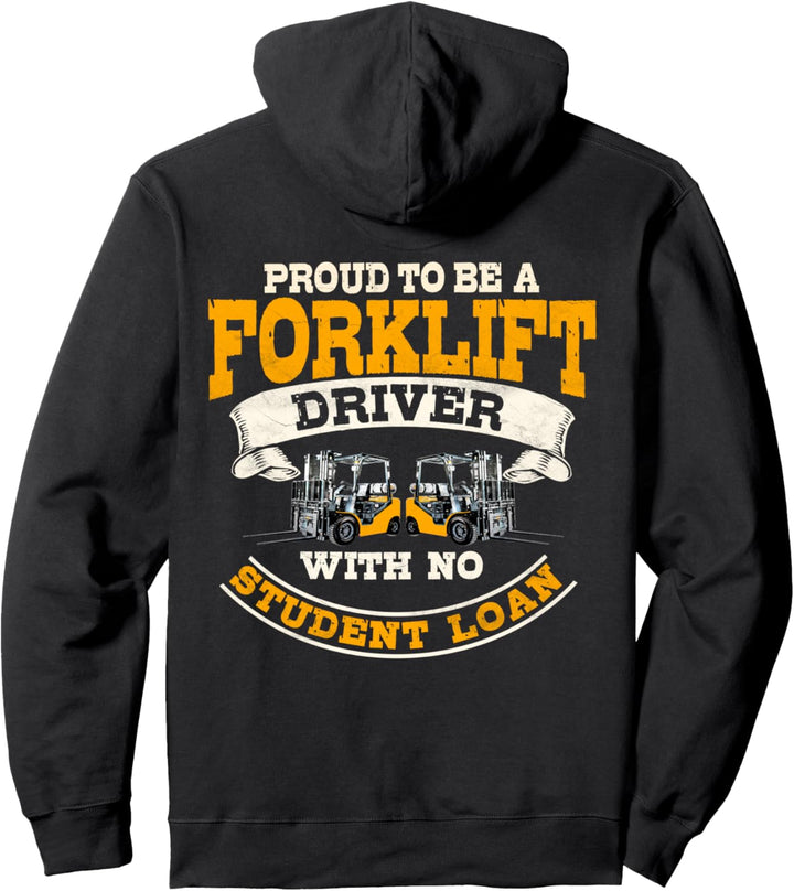 Gabelstaplerfahrer-Design auf der Rückseite der Kleidung Pullover Hoodie